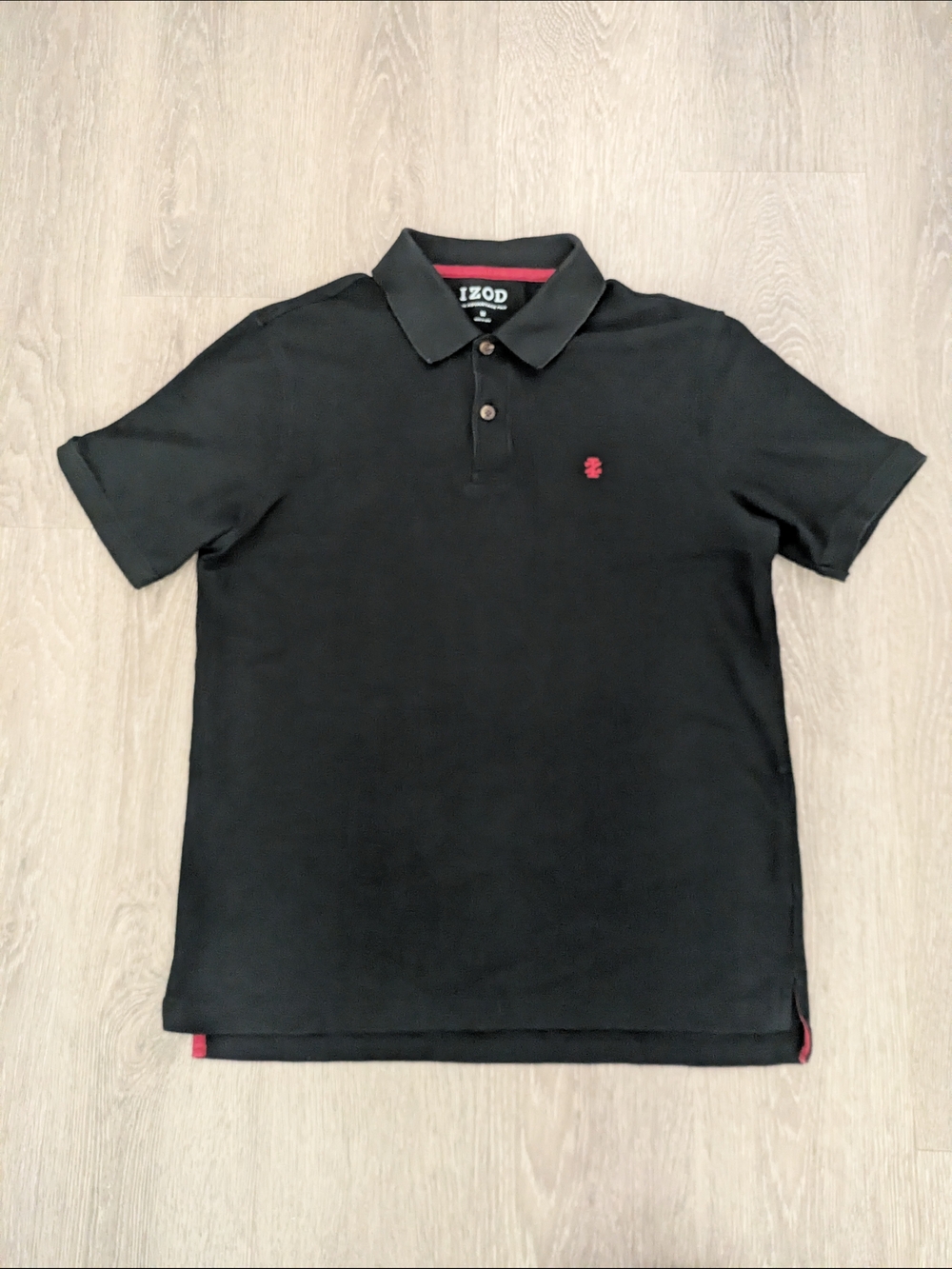 Izod Black Polo with Red Embroidered Logo